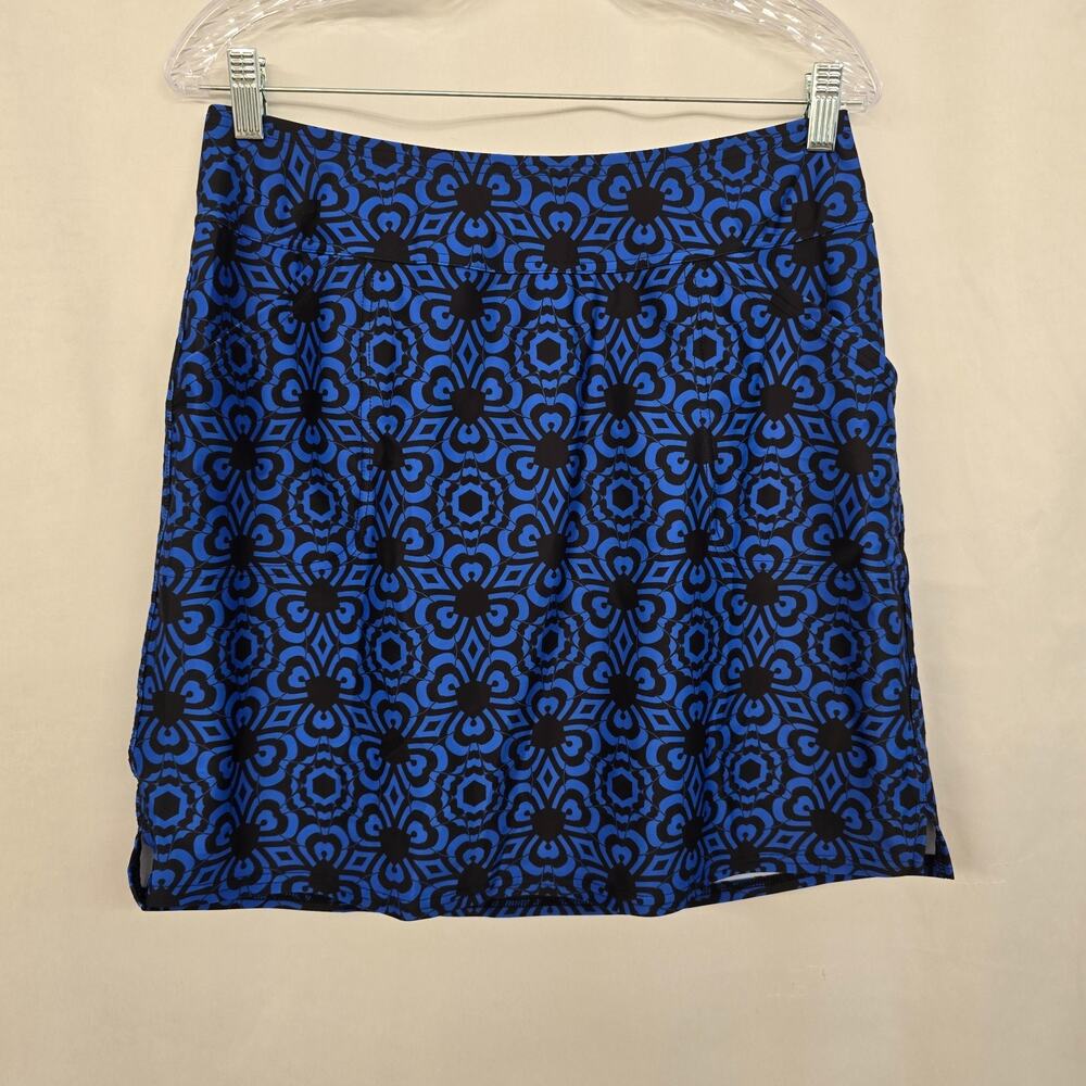Moteepi Tennis Golf Skort Women's L Dark Blue & Black 4 Pockets Athletic EUC